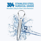 2-Pack Tongue Scraper, 100% 304 Surgical Stainless Steel Tongue Cleaner for Both Adults and Kids, Professional Reduce Bad Breath Metal Tongue Scrapers, Help Your Oral Hygiene (with 2 cases)