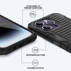 E-Tree Compatible with iPhone 14 Pro Max Case, with Crossbody Strap and Stand, Protection Shockproof Hard Phone Case Black, Perfect for Go Outside and Kid Elderly, 6.7 inch
