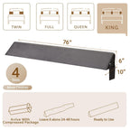 Bedluxe King Wedge Pillow Headboard (76"x10"x6"), Bed Wedge Pillow for Headboard, Foam Headboard Pillow, Bed Gap Filler King - Fill The Gap (0-7"), Mattress Gap Filler (Short Plush, 76"x10"x6")
