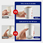 JOLLY CHEF 300 Pack Disposable Paper Coffee Cups 12 oz, Hot Beverage Cups Paper Cups for Water, White Drinking Cups, Ideal for Party, Office, Home, Travel and More