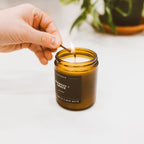Calyan Wax Soy Wax Candle, Evergreen & Eucalyptus Scented Candle for The Home | Premium Candle with Essential Oils | 7.2 oz 57 Hour Burn | Soy Candle in Amber Glass Jar | Aromatherapy Gift