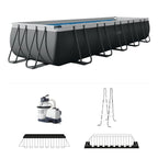 INTEX 26357MZ 20ft x 10ft x 52in Ultra XTR Deluxe Rectangular Above Ground Swimming Pool Set, Includes 1500 GPH Sand Filter Pump, SuperTough Puncture Resistant, Rust Resistant, Easy to Assemble