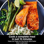 Ninja Combi All-in-One Multicooker, Oven, & Air Fryer, Complete Meals in 15 Mins, 14-in-1 Functions, Combi Cooker + Air Fry, Bake, Roast, Slow Cook and More, 3 Accessories, Stainless Steel, SFP701
