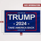 Trump 2024 Flag 3x5 Outdoor Made in USA Double Sided 3 Ply Take America Back Heavy Duty President Trump Flags 2024 for Outside with 2 Brass Grommets UV protection Fade Resistant for Indoor Outdoor Decorations