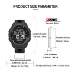 Men's Watches Sports Outdoor Waterproof Military Watch Date Multi Function Tactics LED 46mm Face Alarm Stopwatch for Men (8105 Black All)