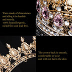 COCIDE Gold Crown for Women Crystal Wedding Tiara and Crowns for Girls Rhinestones Queen Headband Princess Hair Accessories for Big Kids Party Bridal Birthday Prom Costume Cosplay Baroque Accessory Vintage Style
