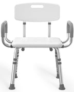 HOMLAND Shower Chair for Inside Shower with Arms and Back, FSA/HSA Eligible 500 lbs Heavy Duty Shower Seat for Bathtub, Height Adjustable Safety Bath Seat for Elderly, Adults, Handicap and Disabled