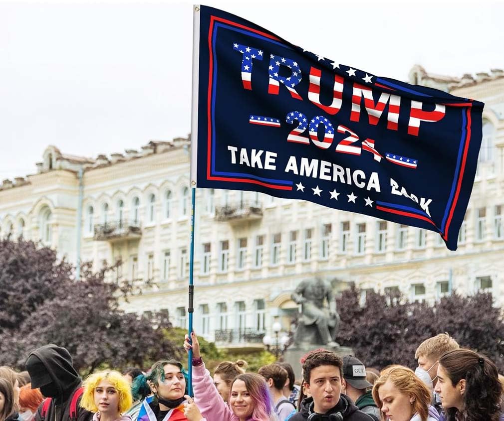 Trump 2024 Flag 3x5 Donald Trump 2024 Take America President Back Flags Made in USA Outdoor Double Sided 3 Ply Heavy Duty Banner with 2 Brass Grommets UV protection Fade Resistant for Indoor Outdoor