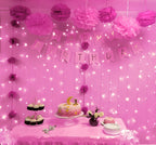 JMEXSUSS 300 LED Remote Control Pink Curtain Lights, 8 Modes Pink Christmas Lights Indoor, Pink String Lights for Bedroom Window Wall Party Backdrop Valentine Xmas Decorations (9.8x9.8ft)