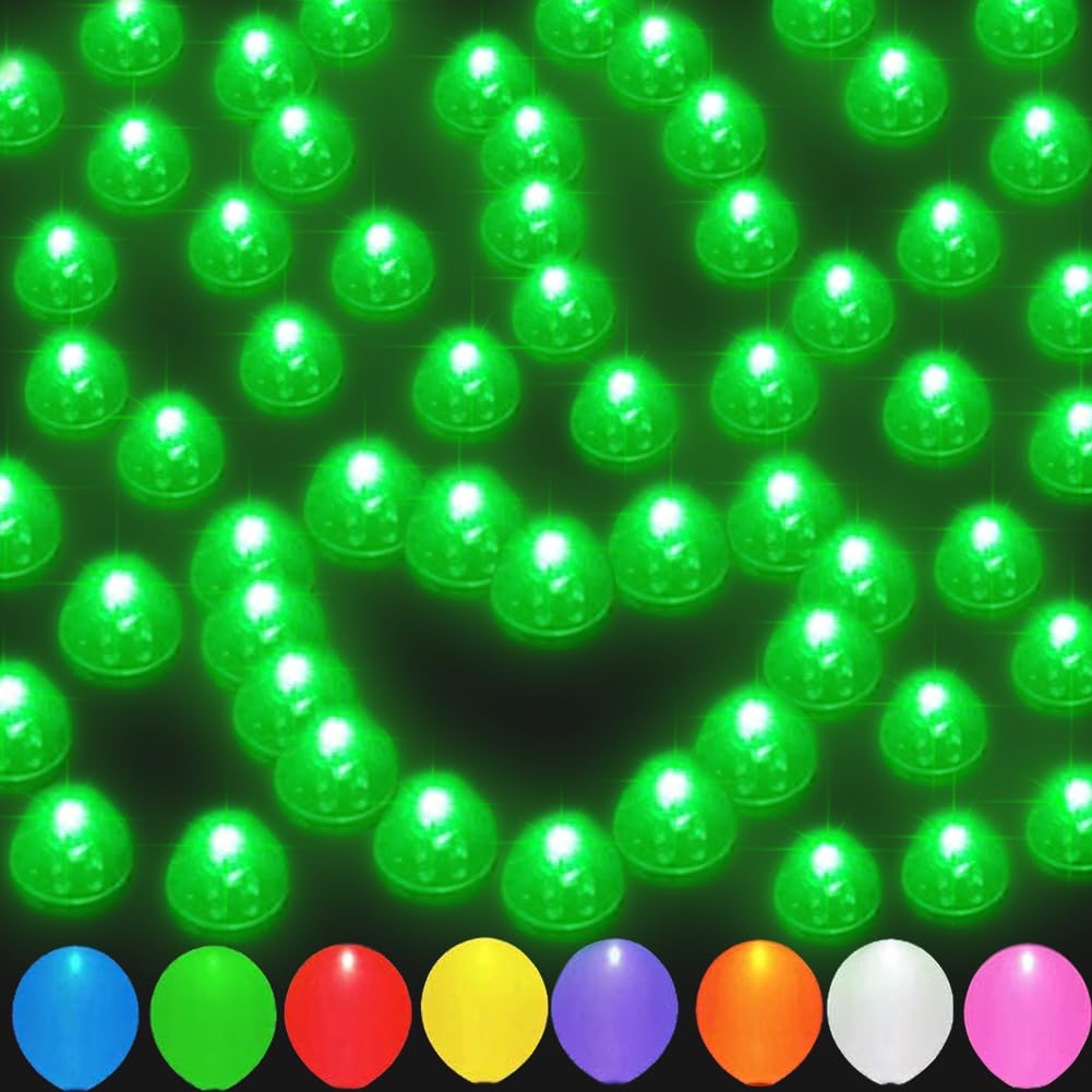 JJGoo 100pcs LED Balloon Light Mini Round Balls Lights, Waterproof Tiny Led Light Longbye, Perfect for Balloons, Paper Lantern, Crafts, Mason Jar, Party, Wedding Decor, Christmas, Halloween