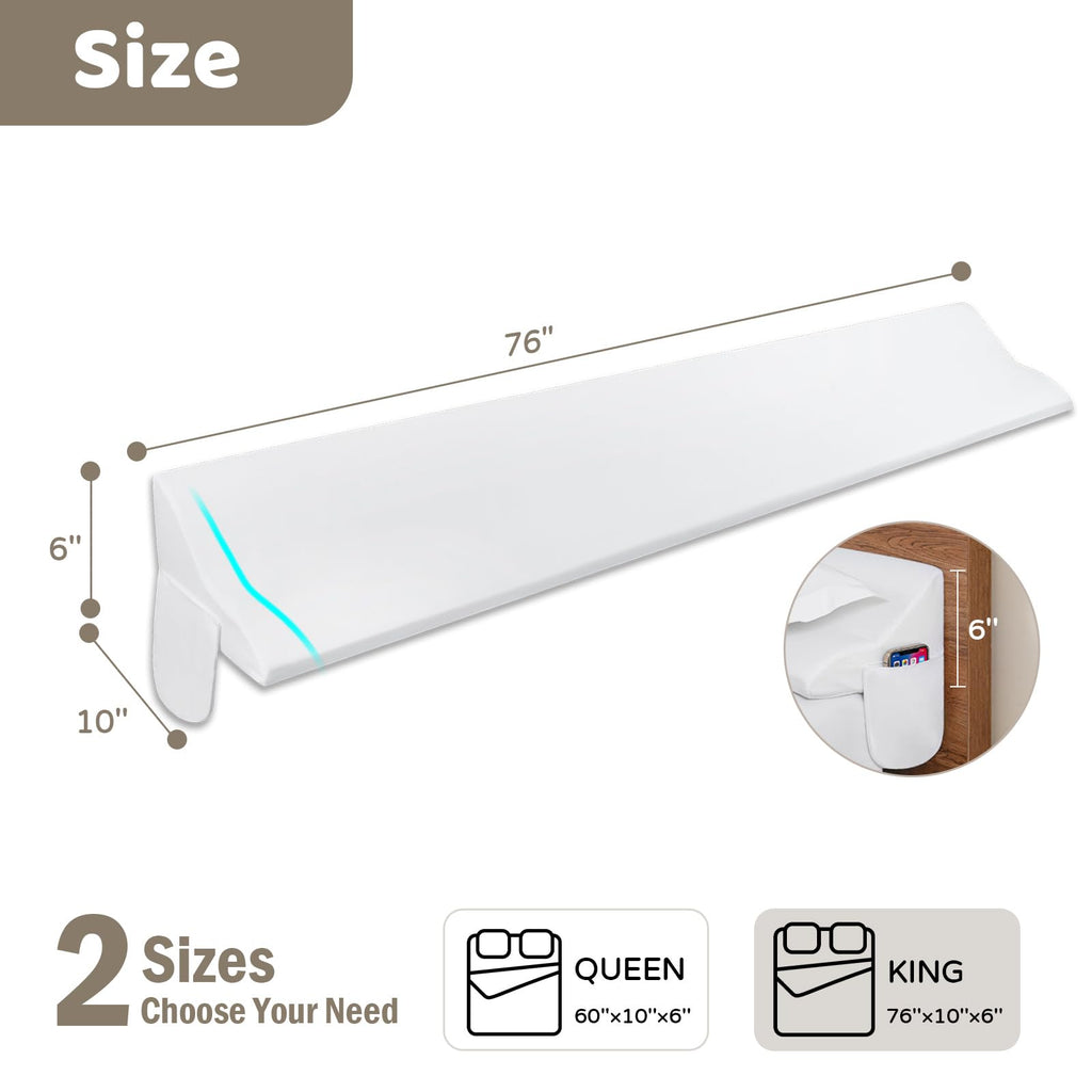 Selectico King Size Bed Wedge Pillow for Headboard, Mattress Wedge Gap Filler for Better Sleep Height, Triangle Pillow Wedge Filling 0-5" Headboard Gap, Wedge Pillow for King Bed Headboard(76"x10"x6")