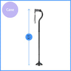 Medline Walker and Cane Combo Kit for Caregivers, Seniors and Adults: Mobility Aid for Seniors, Adults with Leg or Foot Injuries - 1 Ct.