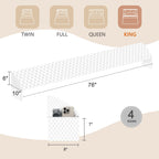TOACSUCP Wedge Pillow Headboard, Pillow Wedge for Headboard Gap with 2 Side Large Pocket, Bed Gap Filler (0-8"), Headboard Wedge Pillow King Size(White, 76"x10"x6")