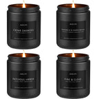 Scented Candles Set | Men Candles Set, Candles for Men Scented Candles for Home - 4 Pack Candles Scents of Pine & Clove/Cedar Oakmoss/Patchouli Amber/Magnolia & Sandalwood