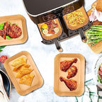 Air Fryer Paper Disposable Liners, 100PCS 8.6x5.5 inch Rectangular Food Grade Parchment Liners,for Ninja Foodi Dual and others 8QT 10QT, Non-stick Oil-proof Water-proof Accessories Baking Paper