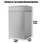 Top Load Washing Machine Cover Waterproof Washer Dryer Cover with Zipper Dustproof Outdoor Full-Automatic Washer Protector Case Laundry Cover 22x22.8x36.2inch (Silver)
