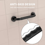 20 Inch Shower Grab Bar w/Anti Slip Rubber Grip, Munzong Black Stainless Steel Bathroom Grab Bar, Bathroom Balance Bar,Safety Handrail Support,Handicap Injury Elderly Senior Assist Bath Handle