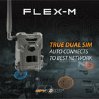 SPYPOINT Flex-M Twin Pack Cellular Trail Cameras - Best Value in Hunting Accessories, No WiFi Needed, GPS, Night Vision, Dual-Sim LTE, IP65 Water-Resistant, 28MP Photos, 720p Videos + Sound (2)