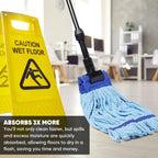Commercial Mop Head Replacement – 1 Pack Blue Large Microfiber Tube Mop (18 oz.) | Industrial Wet Mops | Washable Refill, Reusable, Heavy Duty, Looped End Mopheads | Hardwood, Concrete