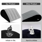 Portable Wedge Pillow Inflatable Cushion - Body Positioners Lightweight Wedge Pillow for Sleeping, Leg Elevation, Use in Bed, Travel, Camping, Fast Inflating Deflation (Grey)