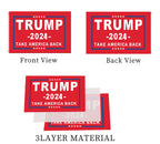 Donald Trump 2024 Flag 3x5 Take America Back Red Double Sided 200D Polyester with Durable Canvas Header and 2 Brass Grommets for Indoor Outdoor