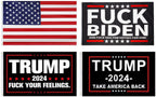 Trump 2024 Flags Fuck Biden Flag Re-Elect Trump 2024 Flag, American Flag, Keep America Great, No More Bullshit with Grommets Patriotic Outdoor Indoor Decoration, 3x5 ft, 4 Patterns