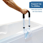 HEPO Adjustable Bathtub Grab Bars for Seniors, Bath Safety Grab Bar with Anti-Slip Cover for Elderly, Height and Width Adjustable