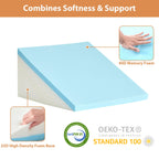 BIEEZZK Orthopedic Bed Wedge Pillow Set 3Pcs, Memory Foam Wedge Pillow for sleeping, Body Pillow Post Surgery for Back,Neck,Leg and Knee Support,Triangle Pillow for Acid Reflux,Snoring,White/Grey