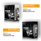 Demon Slayer Anime Stickers for PC Case,Cartoon Decor Decal for ATX Computer Skin,Waterproof Vinyl Graffiti Decal,Easy Removable (B Style.White and White)