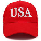 USA 3D Embroidered Dad Hat Trump 2024 MAGA Hat Make America Great Again Donald Trump Slogan with USA Flag Cap (Red USA Hat)