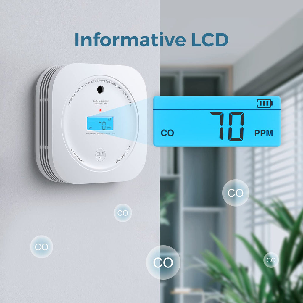 AEGISLINK Smoke and Carbon Monoxide Detector 10-Year Lifespan with Replaceable Battery, Photoelectric Fire Alarm and Electrochemical CO Alarm with Test/Silence Button, SC200, 3-Pack