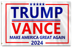 ERT Trump and Vance 2024 Flag 3x5FT Make America Great Again Trump and Vance 2024 Flag White Banner with Brass Grommets MAGA