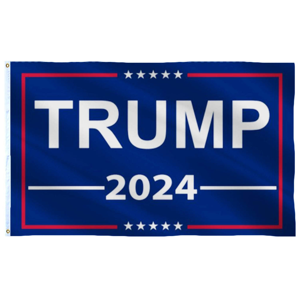 Trump 2024 Flag 4x6 Outdoor Indoor- Donald Trump 2024 Flag- Double Sided Printing- Double Stitched- Polyester with Brass Grommets (4x6 Ft)