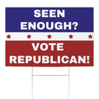 Vote Republican 2024 Yard Sign | Anti-Democrat Trump MAGA Republican Double Sided Election Garden Sign for Americans | Made in USA 12 X 18" Lawn Decoration