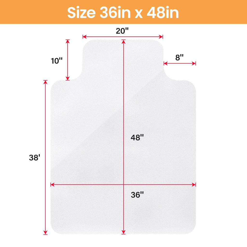 Yecaye Desk Chair Mat for Hardwood Floor, 48"×36" Office PVC Computer Chair Mat, Floor Protector for Rolling Chairs