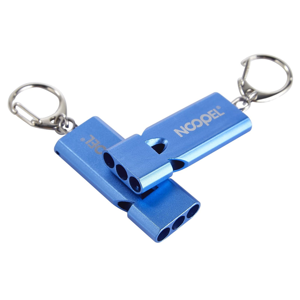 Whistle Emergency Three Tubes Survival Whistles 2 Pack with Lanyard for Hiking Camping Kayak Sports Outdoor Safety Kids Lifeguard Rescue Signaling (Blue)