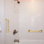 20 Inch Anti Slip Shower Grab Bar Gold, Munzong 2 Pack Bathroom Grab Bar, Knurled Bathroom Balance Bar,Safety Hand Rail Support Handicap Elderly Injury Senior Assist Bath Handle