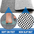 Shower Mats Non Slip for Elderly, 23.2x31.1’’Lager Loofah Non Slip Shower Mat, Loofah Bath Mats for Shower, Non Slip Bath/Shower Mat for Elderly-Grey