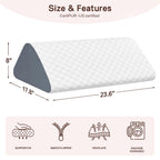 Vomiliku Knee Wedge Pillow for Back Sleeping, Leg Elevation for Post Surgery Recovery, 8" Triangle Leg Pillow with Removable Cover for Knee Support, Hip Back Pain Relief,Enhance Circulation, Blue