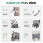 HOMEIDEAS Light Grey Blackout Door Curtains Privacy French Door Curtains, 26 X 68 Inch Room Darkening Curtains for Glass Door, Thermal Insulated Tie Up Shades Christmas for Bedroom, 1 Panel