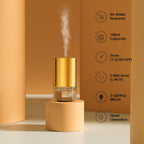 Airversa Waterless Diffuser for Essential Oil 100ml Capacity Battery Operated Aromatherapy Nebulizer Mini Scent Air Machine 1/2/3H/Continous 3 Mist Level 3 Lighting Effects(Scenta Shine Gold)