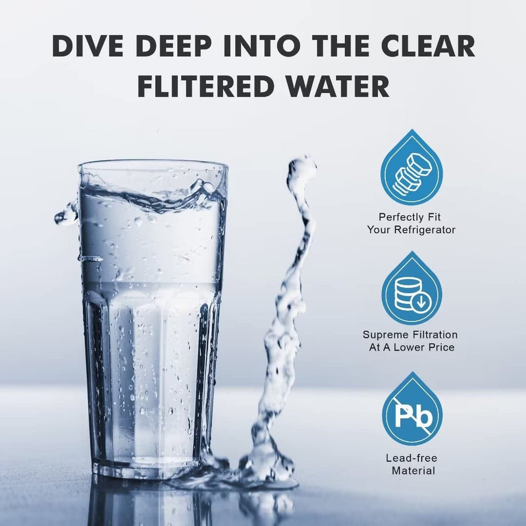 4U PURE Compatible with WF3CB Refrigerator Water Filter, Replacement for Pure Source 3, 706465, 242086201, 242086203, 242294501, 242069601, AP4567491, S3412266, WF425, Height 9 inches, 1 Pack