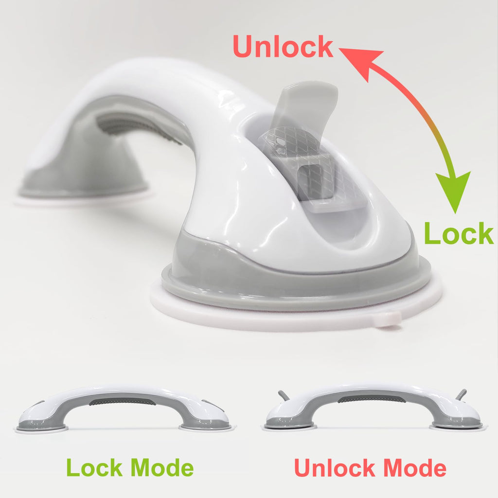 Grab Bars for Shower Heavy-Duty 16-Inch ADA Shower Grab Bars for Seniors Shower Handles for Elderly Suction Handicap Grab Bars Safety Handrail for Disabled for Bathroom Bathtubs Showers Wall Toilet