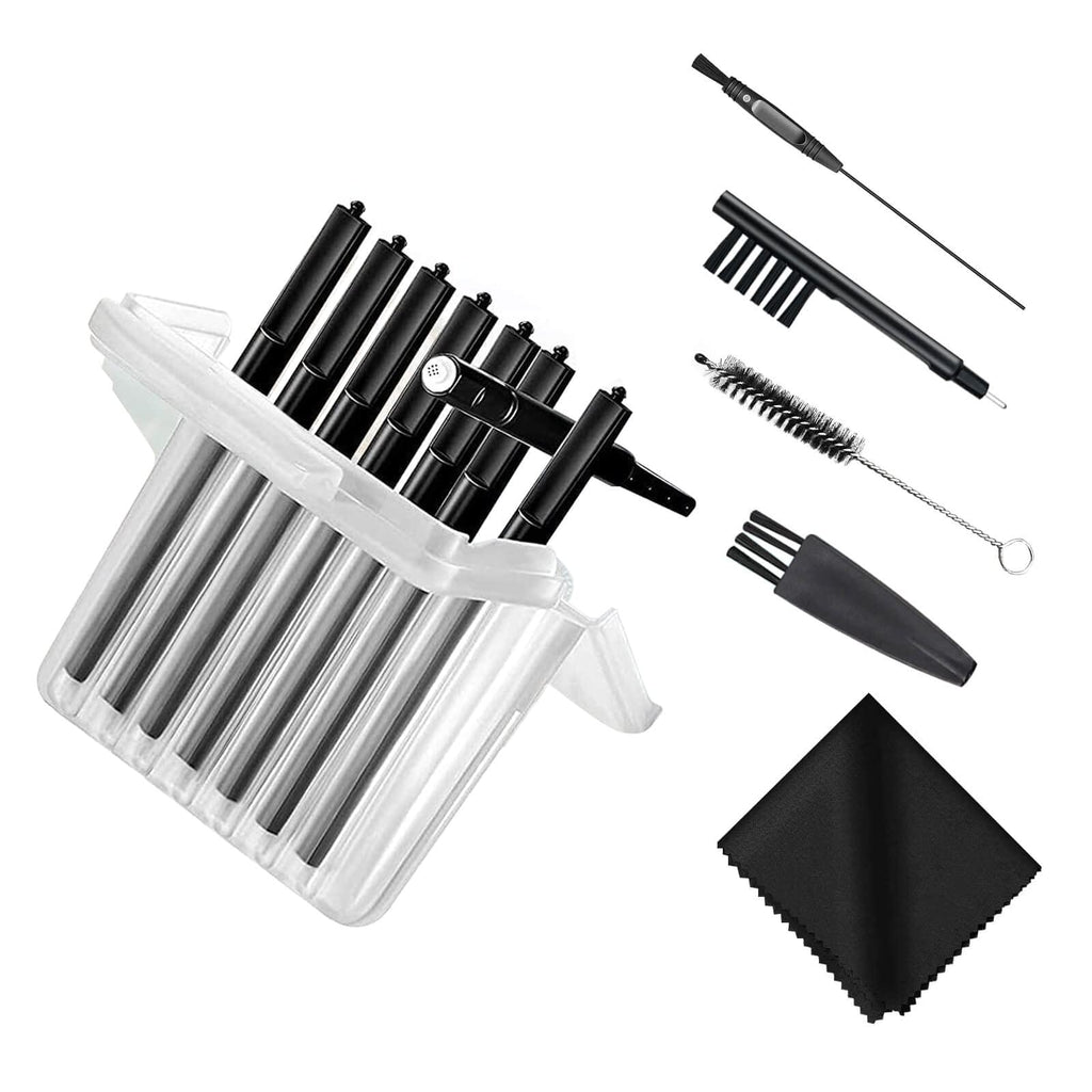Sierescon Hearing aid Wax Guard Filters Cerumen Stop Wax Traps for Phonak, Resound, Widex and Unitron Hearing Aids Accessories with Cleaning Brush Kit Tools (32 Filters) (Black 4Packs)