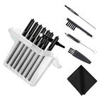 Sierescon Hearing aid Wax Guard Filters Cerumen Stop Wax Traps for Phonak, Resound, Widex and Unitron Hearing Aids Accessories with Cleaning Brush Kit Tools (32 Filters) (Black 4Packs)