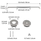 36 Inch Anti Slip Shower Grab Bar, Munzong Chrome Stainless Steel Bathroom Grab Bar w/Gray Rubber Grip, Bathroom Balance Bar,Safety Handrail Support,Handicap Elderly Senior Assist Bath Handle