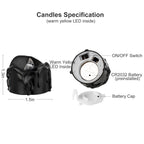 Windshell Black Tealight Candles with 6H Timer (No Remote), Melting Design (Plastic), Battery Operated LED Flameless Tea Lights for Party, Wedding, Halloween and Christmas, Pack of 12
