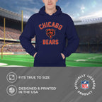Team Fan Apparel NFL Adult Gameday Hooded Sweatshirt - Poly Fleece Cotton Blend - Stay Warm and Represent Your Team in Style (Chicago Bears - Blue, Adult X-Large)