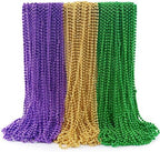 JOYIN 72 PCS Mardi Gras Beads Necklace, Gold, Green, Purple Metallic Colors Necklaces Set for Mardi Gras Party Favors Supplies, Costume Accessories, Masquerade, Accessories