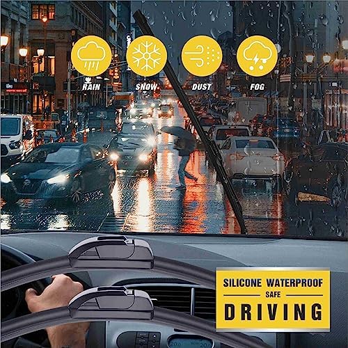 5 PLUS® Silicone Wiper Blades 22 inch wiper blades 2 pack Replacement For Ford F Series 2023-2012 Expedition 22-08,Chevy Silverado GMC Sierra Series 2023-2019 2006-1999 Windshield Wiper Blades